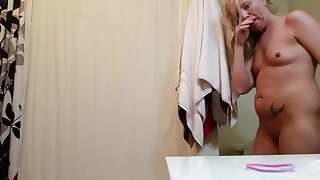 HD Blond GF Privy Cam Bathroom Shower Spy Sexy Closely-knit Bowels Milf Voyeur 3-26
